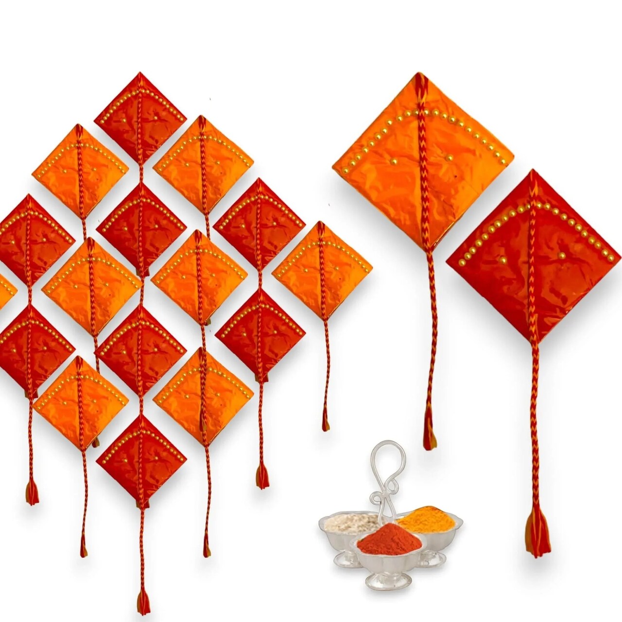 Haldi Kumkum Packets Bulk Kite Style Mini Packs Premium Sindoor and Turmeric Powder Combo - Hindu Thamboolam Set for Indian Wedding Havan Durga Puja Festive Essentials Return Gift